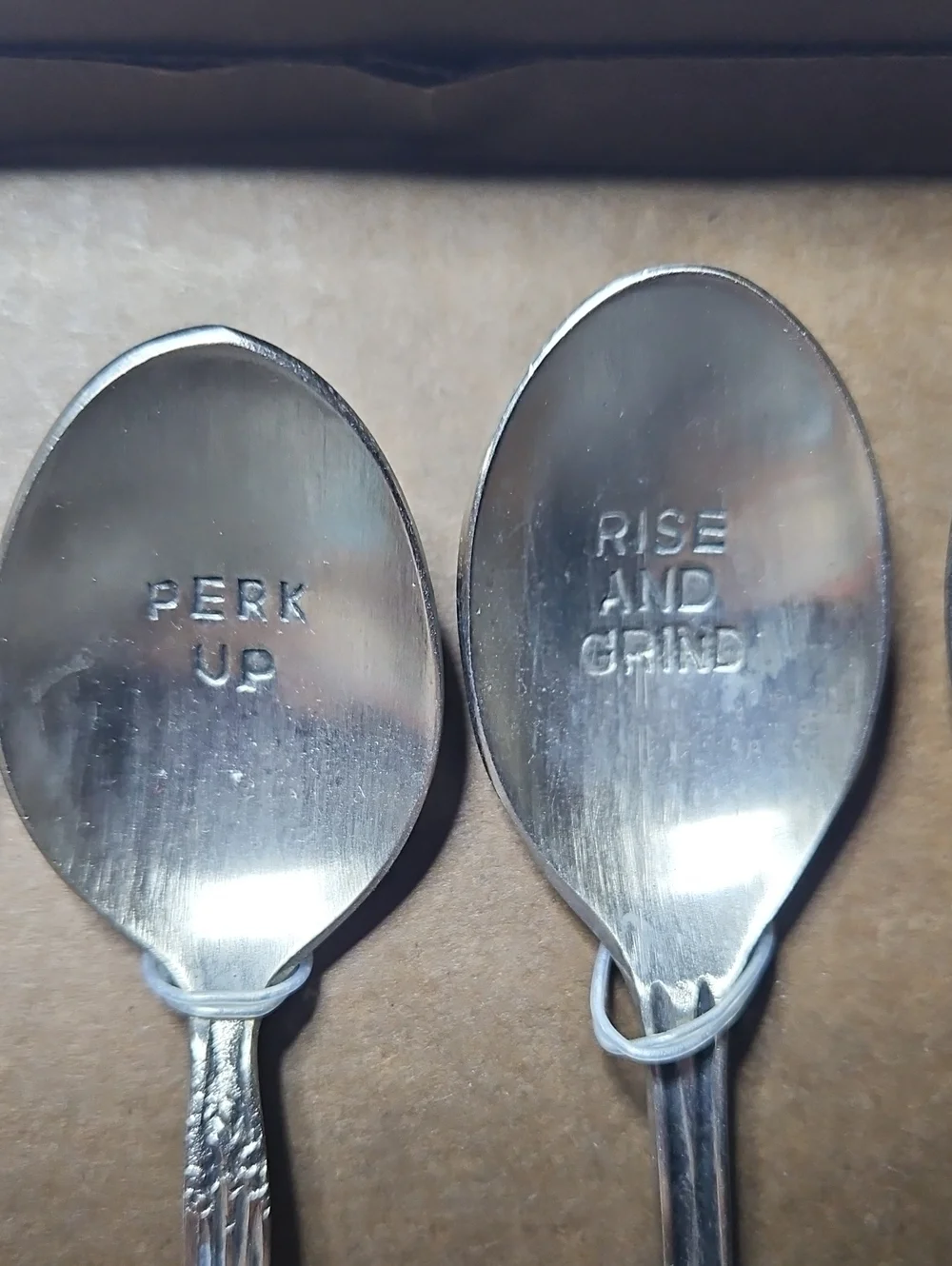 4 World Market Hand-Stamped Coffee Spoons NIB